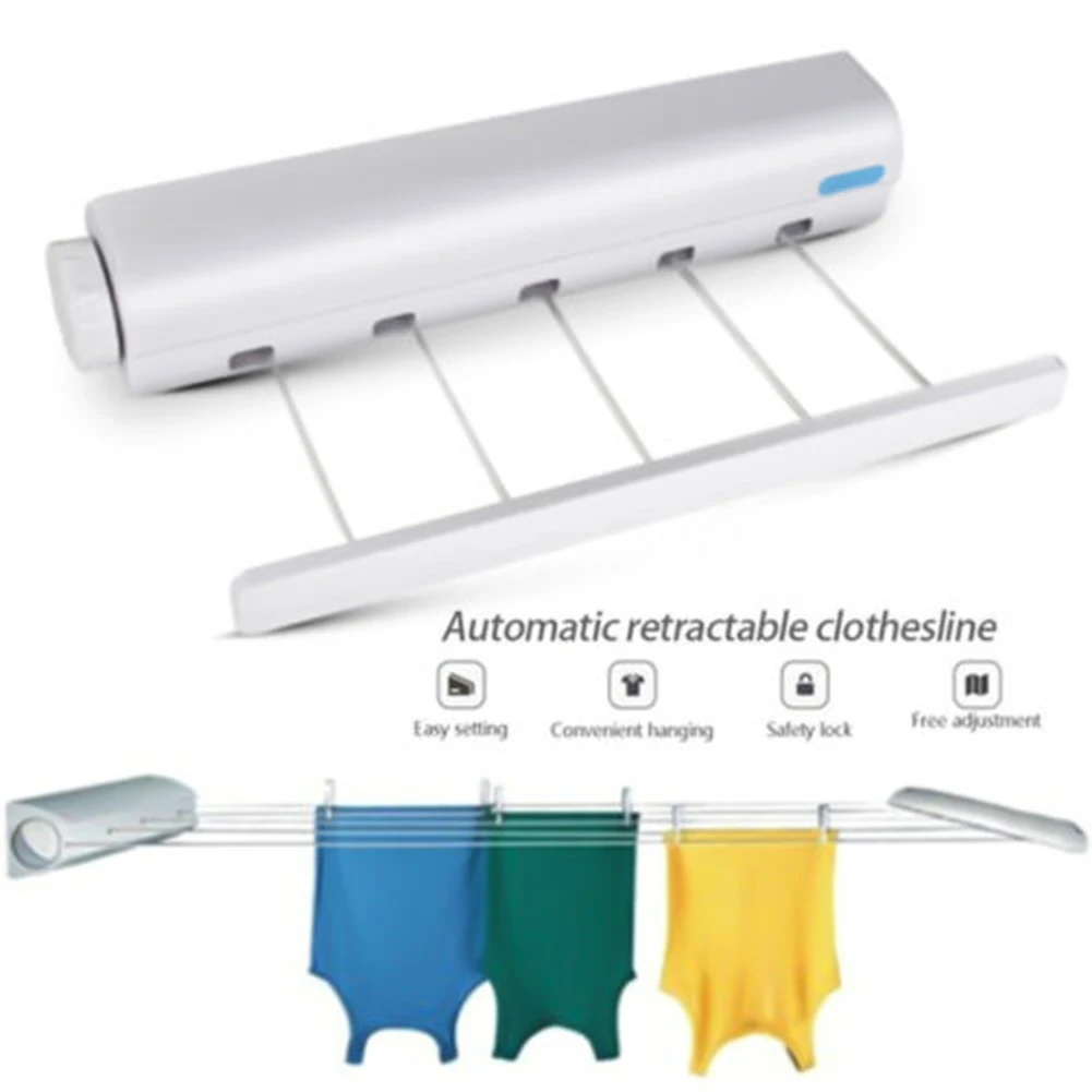 

Indoor Dryer Clotheslines Drying-Rack Wall-Hanger Telesco-Laundry-Storage Retractable Automatic Towel-Rack Organizer Space-save