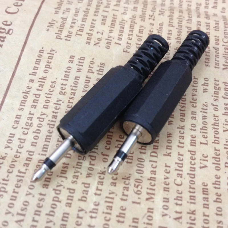 100 шт. 2 5 мм TS / TRS моно для сварки аудио наушников разъем Кабельный штекер адаптер