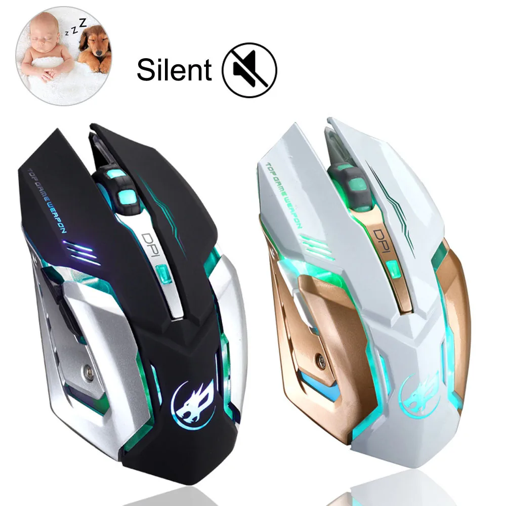 

2.4Ghz Wireless Gaming Mouse Portable Mouse Gaming Wireless Rechargeable Silent Mouses 2000DPI Both Hands USB Ergonomic Mouses