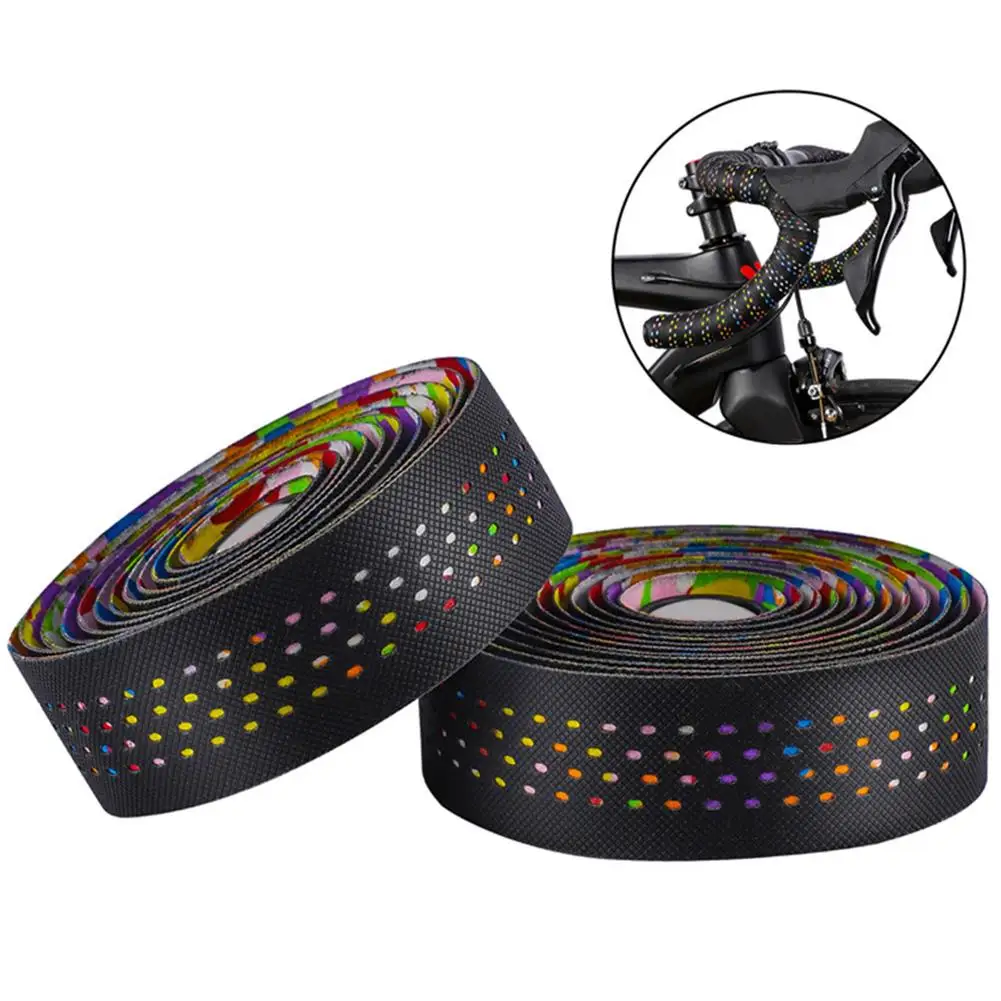 

2Pcs Road Bike Bicycle Handlebar Grip Wrap Anti-slip Strap Colorful Tape Belt