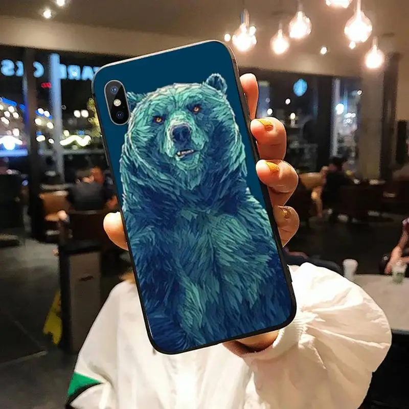 

Animal art cover pattern black Phone Case for iPhone 11 12 pro XS MAX 8 7 6 6S Plus X 5S SE 2020 XR