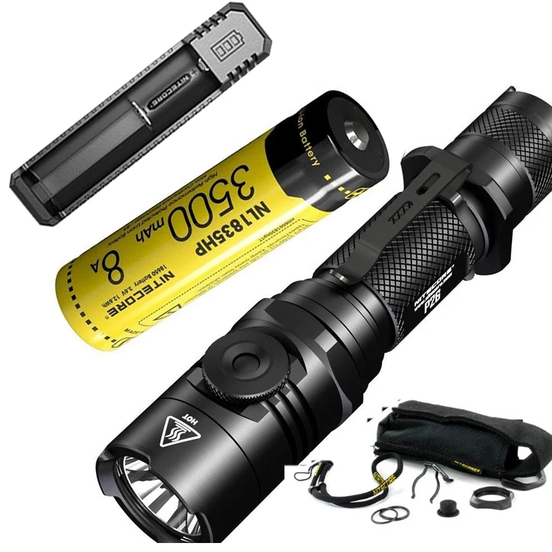 NITECORE P26 фонарик бесступенчатая яркость CREE XP L HI V3 max 1000 люмен дальность луча 310 м