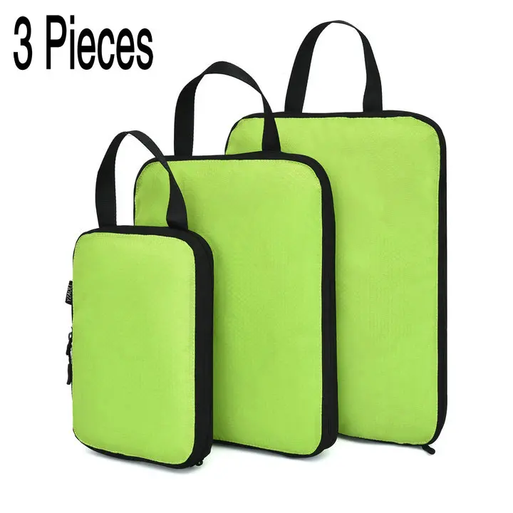 3pcs Green Soperwillton компрессионные упаковочные кубики, набор косметических сумок, нейлоновая дорожная сумка для мужчин и женщин, органайзер для путешествий, аксессуары - Цвет: 3pcs Green