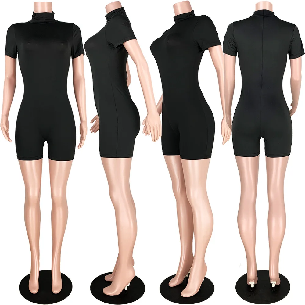 

Neon Sportswear Playsuit Jumpsuit Women Summer 2020 Fitness O Neck Bodycon Biker Shorts White Grey Body Rompers Womens Jumpsuit