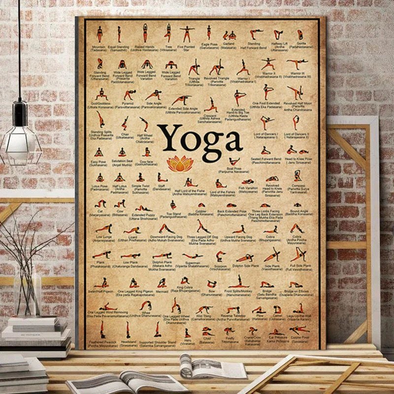 

Упражнения спортзал Йога Ashtanga Таблица позы здоровья плакат современное настенное Искусство Холст Живопись Йога Печать гостиная домашний Д...