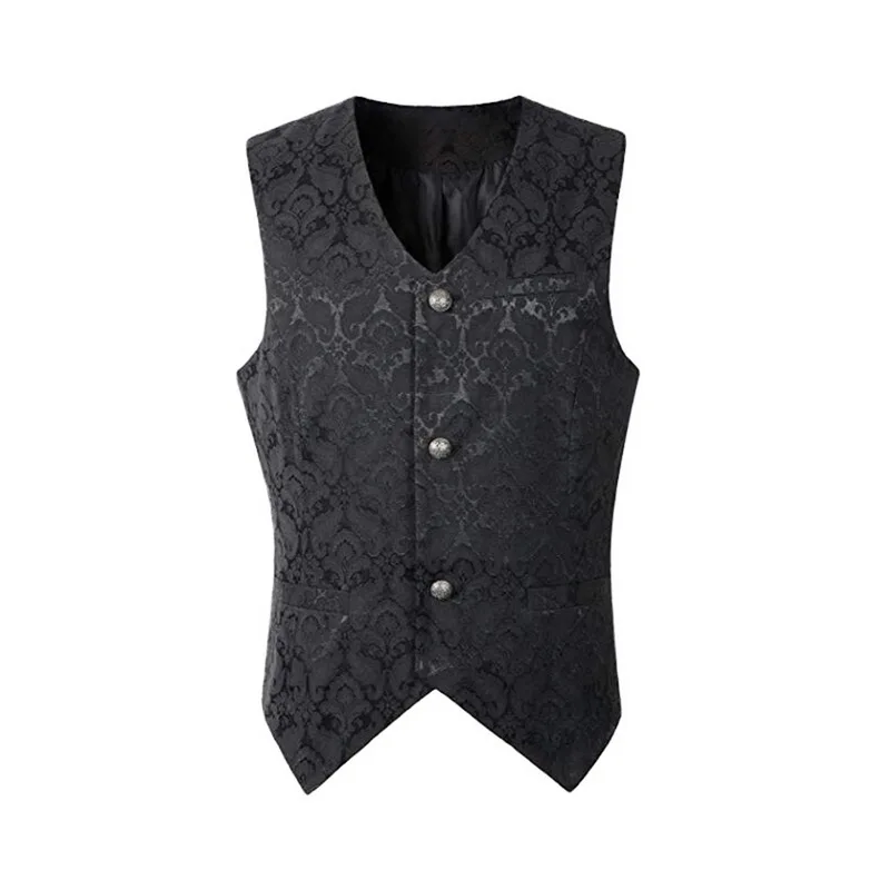 Disputent модный мужской однобортный воротник с лацканами жилет деловой принт