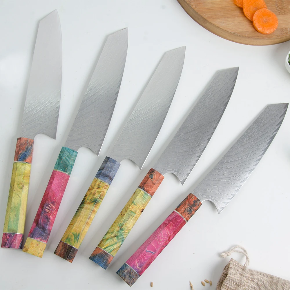1 шт. Дамасская сталь VG10 8 дюймов нож шеф-повара японский Kiritsuke Gyuto Кливер нарезка