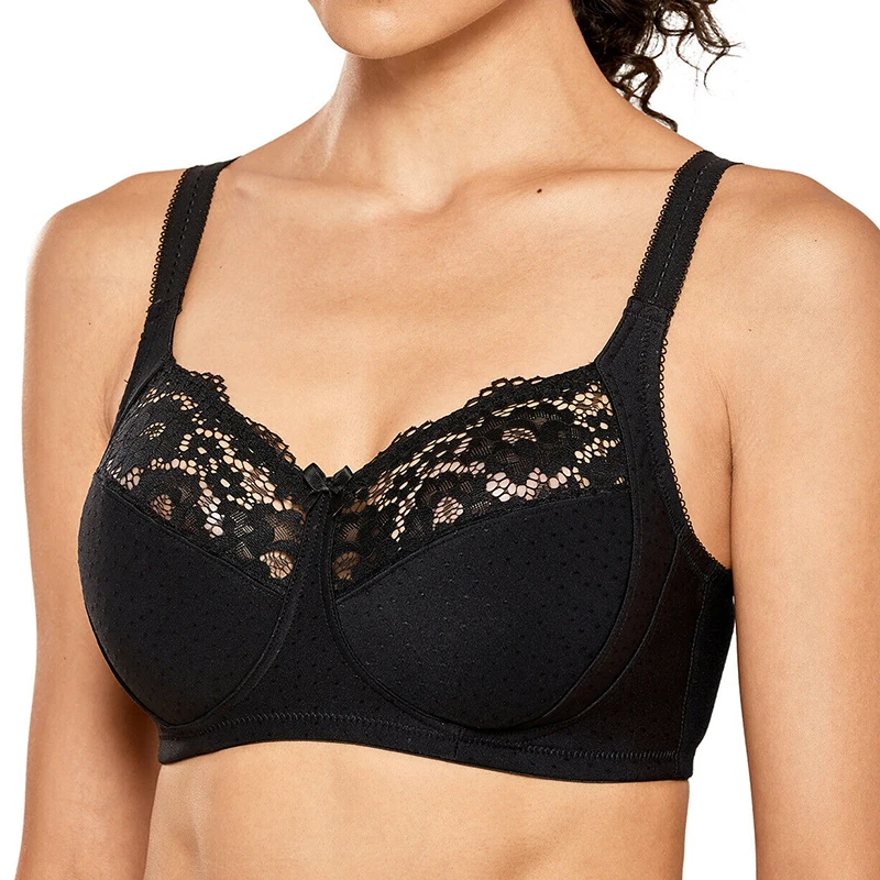 

Женский бюстгальтер-минимайзер с полным покрытием, прозрачный кружевной бюстгальтер без вкладышей, поддерживающий косточки, нижнее белье ...