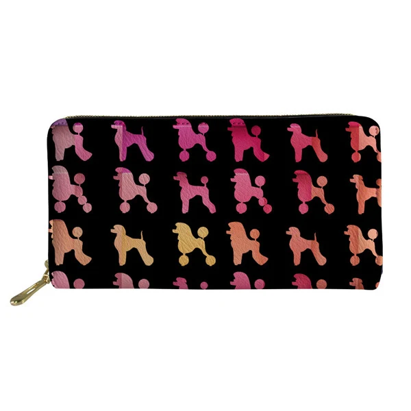 

Cartoon Poodle Prints Women Wallets Brand Luxury Woman Moneybags Coin Purses Card ID Holder Clutch Phone Bags Mujer
