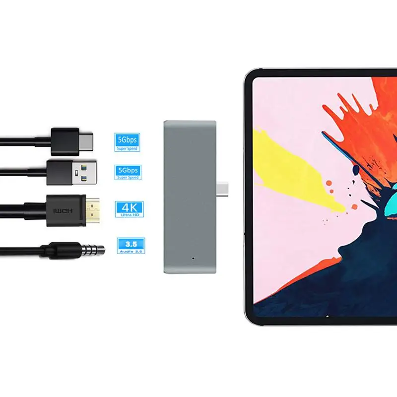 USB Type-C Mobile Pro Hub адаптер с USB-C PD Зарядка 4K HDMI 3 0 & 5 мм разъем для наушников IPad