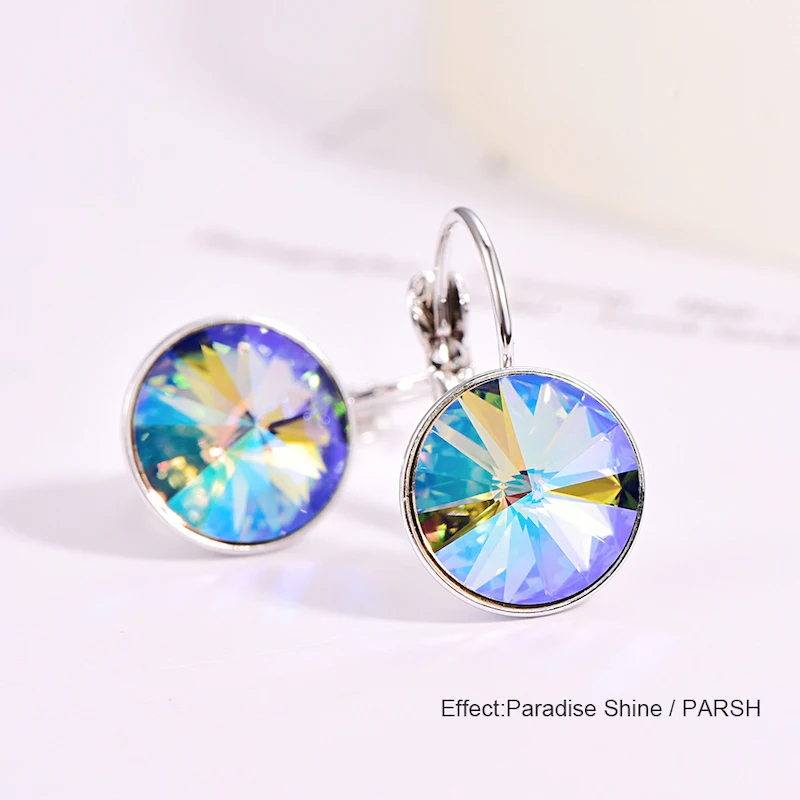 Висячие серьги с кристаллами Swarovski, новые модные висячие серьги, круглые женские серьги Bella, элегантные вечерние ювелирные изделия на свадьбу