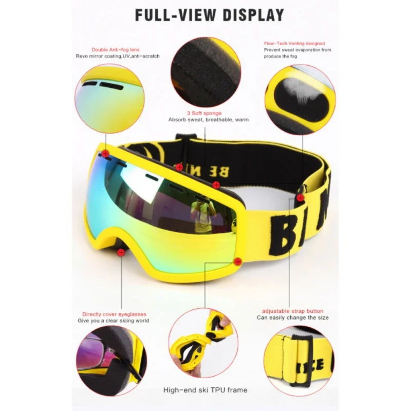 

Kids Ski Goggles Double Layer UV400 Anti-fog Children Ski Glasses Snow Outdoor Sports Eyewear Girls Boys Snowboard Goggles