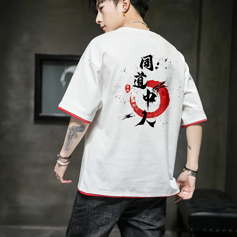 

Men's T-shirt Plus Size Streetwear Cotton Printing Short Sleeves Mens Tshirt Summer Oversized Men T Shirt Individuation Clothing