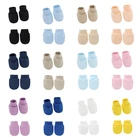 2 пары носков для маленьких новорожденных Мягкий хлопок Уход за кожей лица защитные перчатки, закрывающий ступни комплект и устойчивая к царапинам защита для рук варежки лаковые носки Наборы