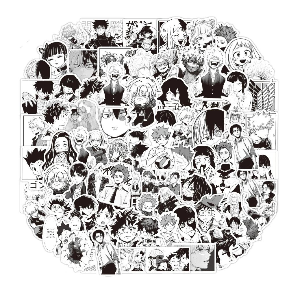 103050100pcs anime stickers mix demon slayer attack on titan sticker skateboard car laptop motorcycle luggage kid sticker toy free global shipping