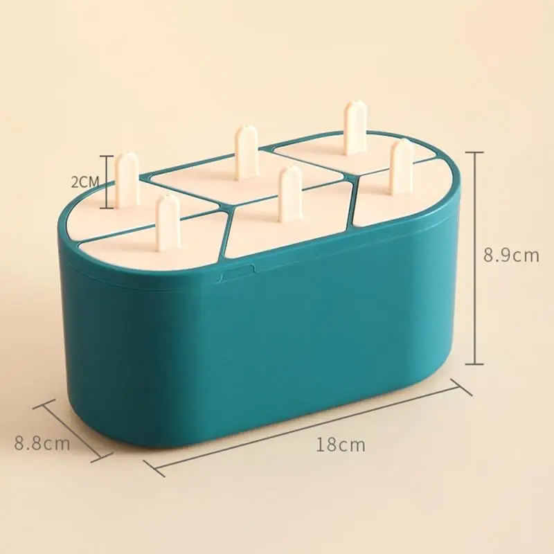 

Ice Cream Mold 6 Hole Plastic Ice Cream Mould Ice Cube Tray Popsicle Barrel Diy Mold Dessert with Popsicle Stick kitchen cocina