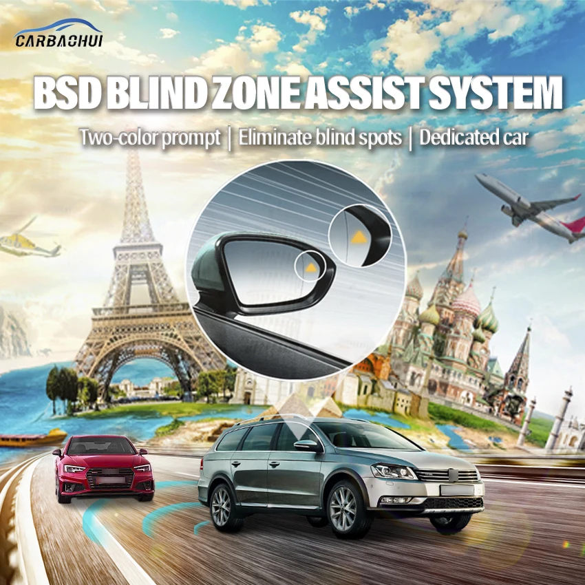 

Car BSD BSM BSA Blind Area Spot Warning Drive Mirror Rear Radar Microwave Detection System For Volkswagen Magotan Alltrack 12-15