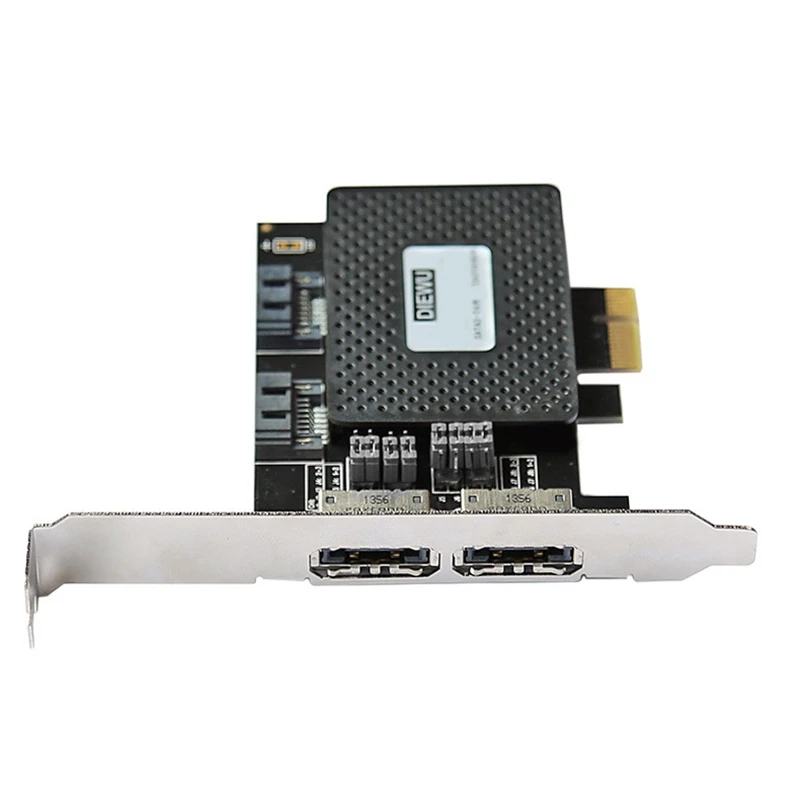 Плата расширения DIEWU PCI Express PCI-E 1X to 2 ESATA + SATA3 для активированного Ssd твердотельного