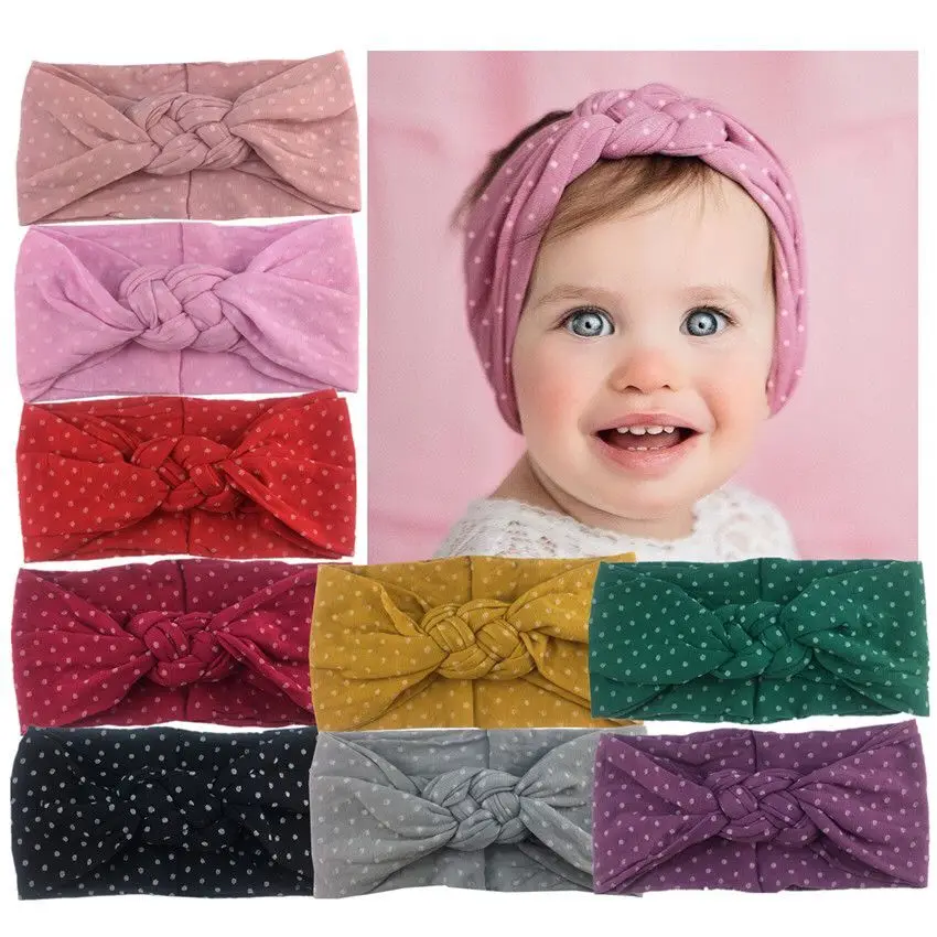 24 шт./лот детский бант из нейлона в горошек матросском стиле повязка на голову