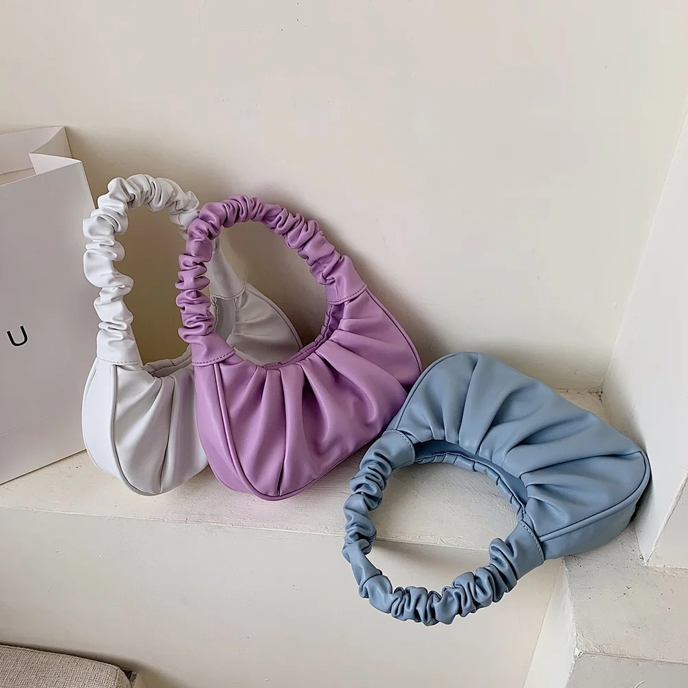 Женская сумка-тоут из мягкой искусственной кожи элегантная плиссированная