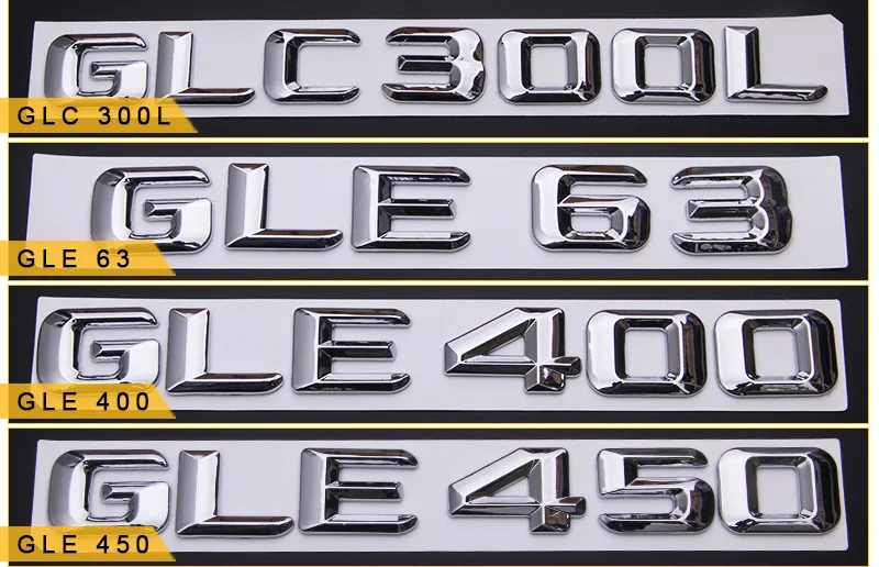 Хромированная эмблема с буквенным номером для Mercedes Benz A C E S CLA CLE CLS gla GLC GLE GLS автомобильный Стайлинг переустановка багажник модель именная наклейка