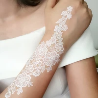 1pc fashion tattoo sticker white lace tattoo sticker waterproof tattoo sticker for european american wedding bride 148208mm