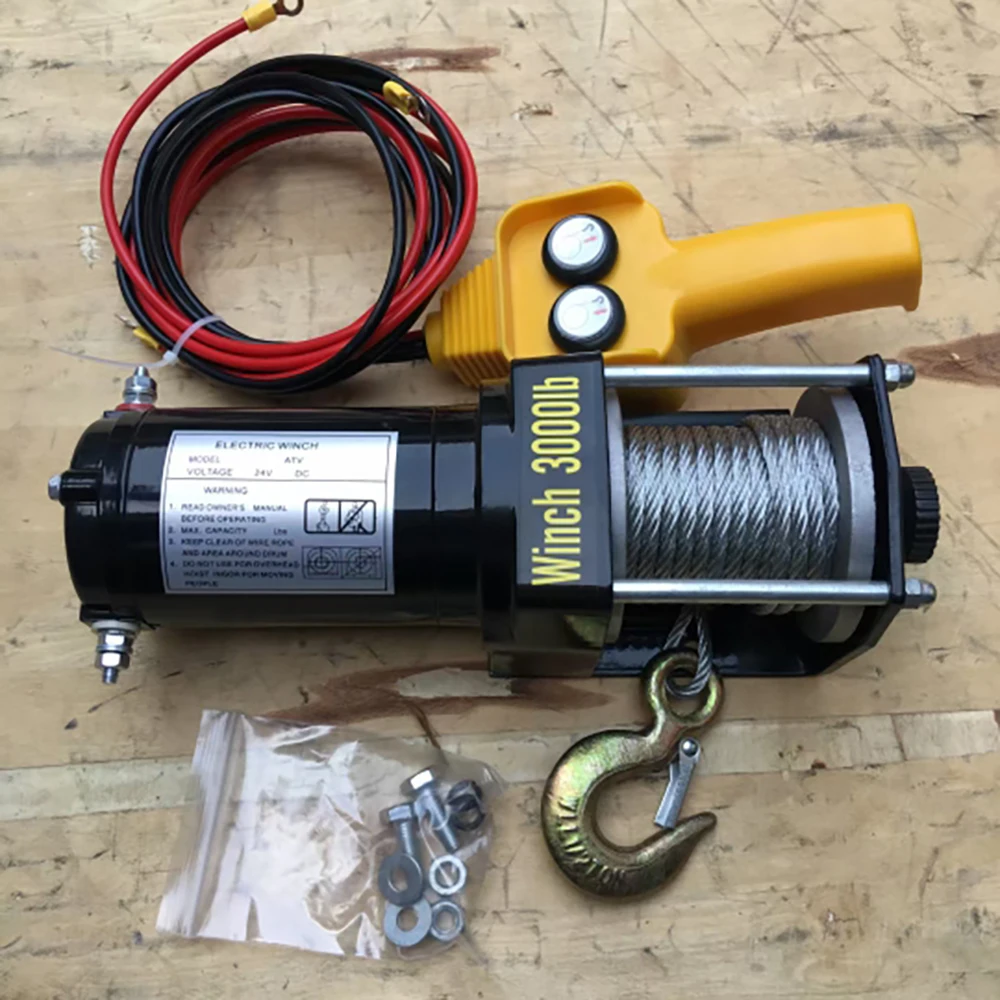 Портативная электрическая лебедка для автомобиля 3000 фунтов 12 В буксировочные