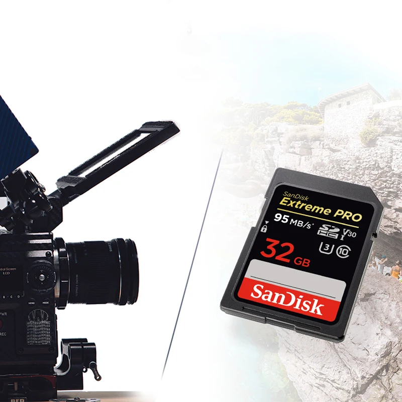 SanDisk Оригинал SDXXG Extreme PRO для камеры 95 МБ/с./с Карта памяти класс 10 633X 4K карта 32 Гб |