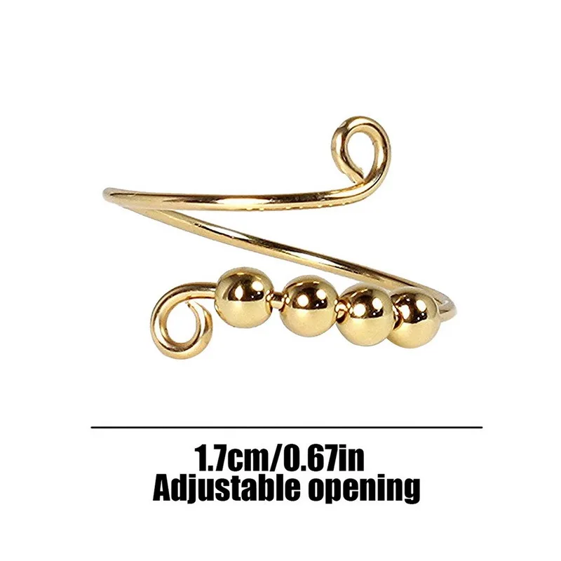 

Antistress Beads Jewelry Women's Ring Silver Adult Couple Rings Women Jewelry Rings 2020 Trend Fidget Beads Rings Rotate Freely