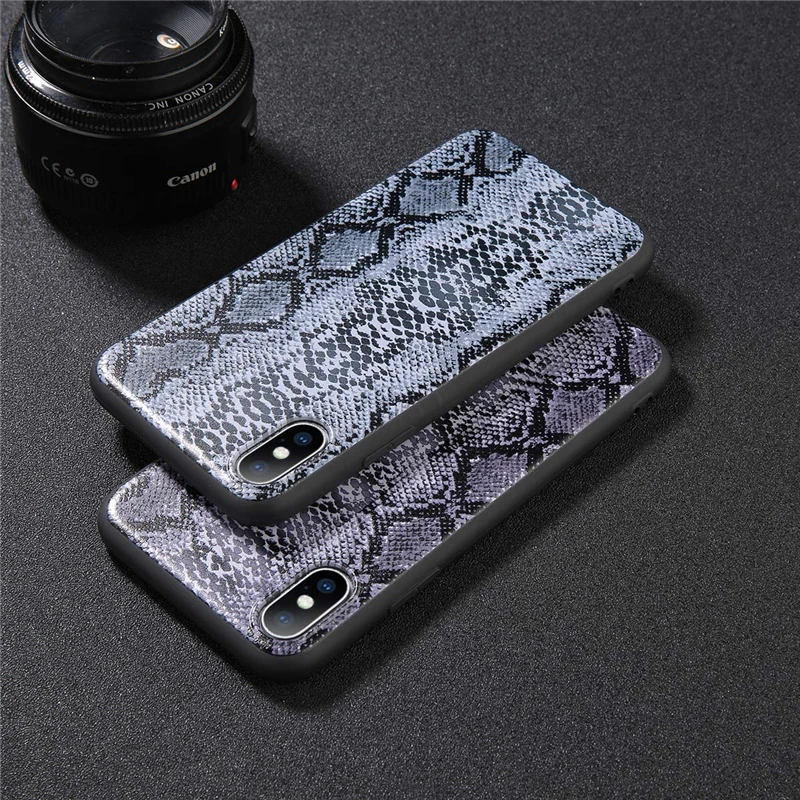 Lovebay чехол кожа змеи, зерно телефонные чехлы для iphone X Case мягкий Животные Печатный чехол-накладка на заднюю крышку для iphone 6 6S 7 8 плюс XS Max X XR