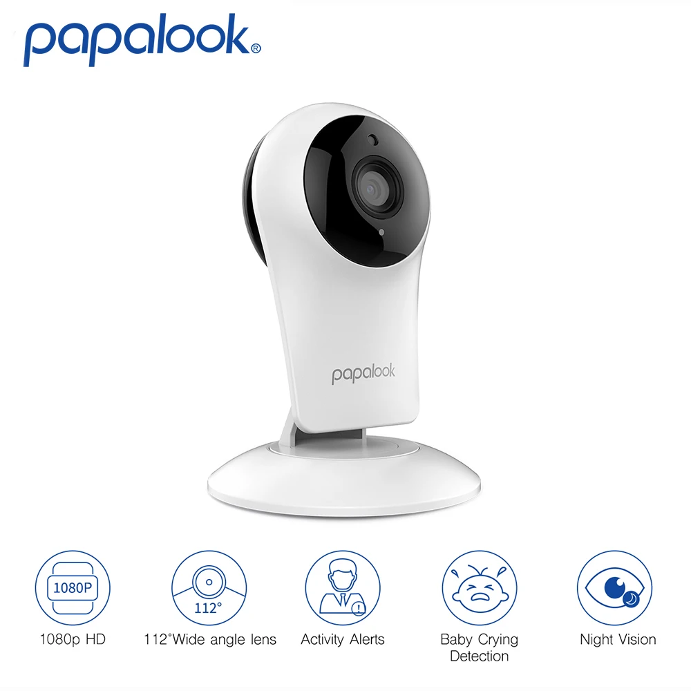

PAPALOOK S1 Babymonitor 1080P HD, Two-way Audio IP Camera 4x Zoom/Crying Detection/Night Vision, WIFI APP control babysitter