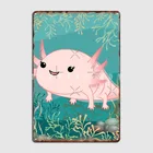 Axolotl милый детский металлический плакат с табличкой, кухонная Настенная роспись, украшение гаража, оловянные плакаты с знаком
