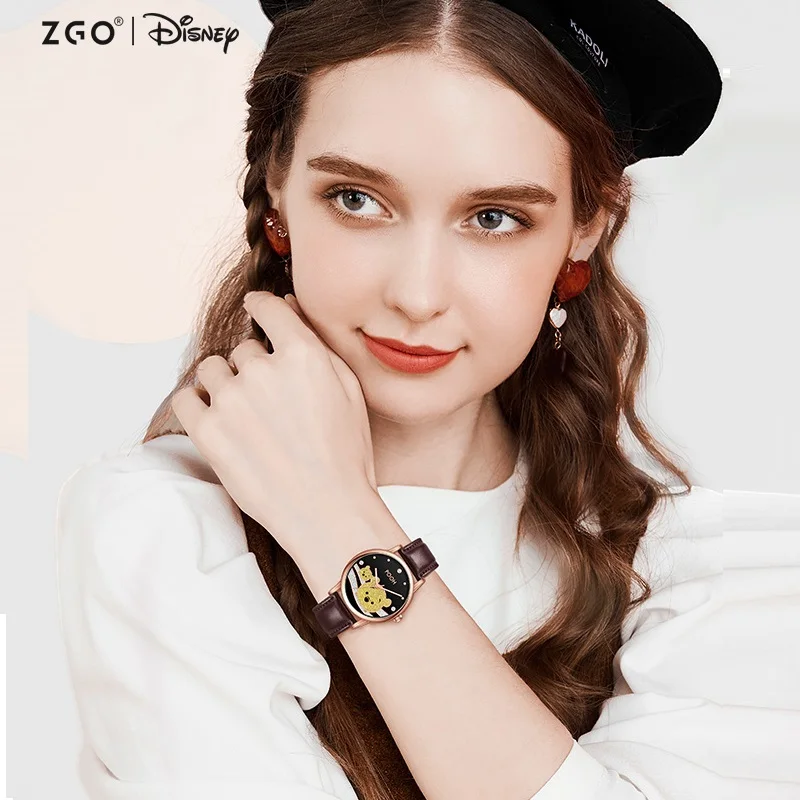

Disney Official Winnie The Pooh Bee Rotatable Kids Quartz Watches Fashion Waterproof Child Girls Female Reloj Mujer Gift Clock