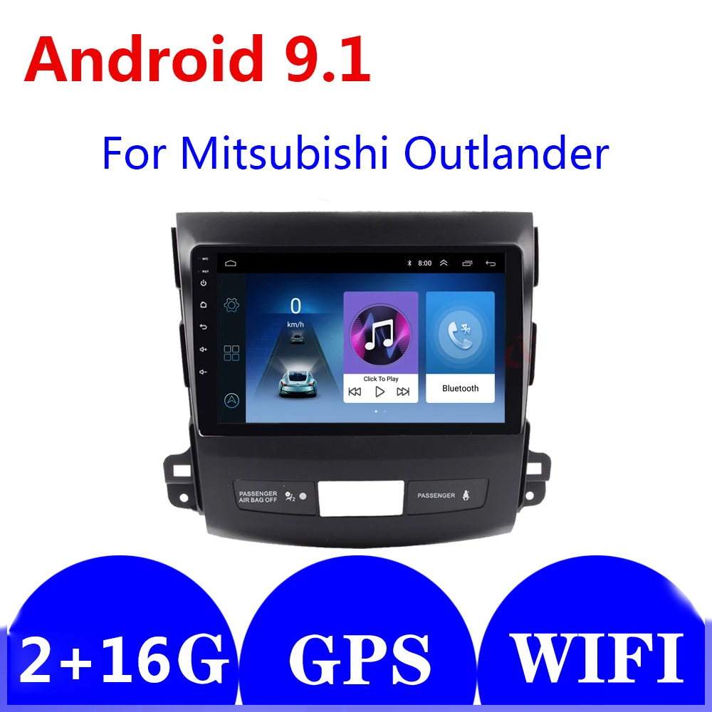 9 дюймов Android 9,1 2 Дин радио мультимедиа плеер gps навигации для Mitsubishi Outlander 2006 2007-2009 2010 2011 DVD WI-FI