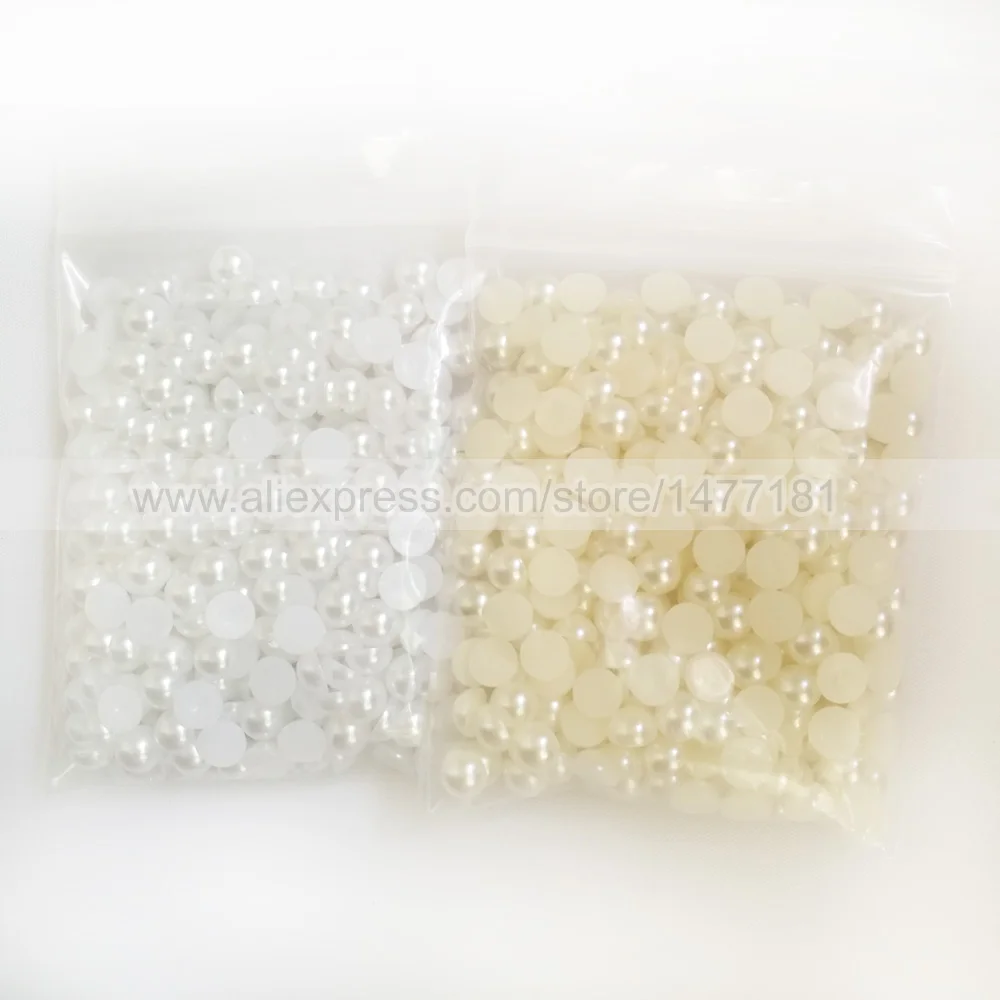 300 шт. белый слоновая кость 6 мм полукруглый жемчуг плоская задняя часть имитация
