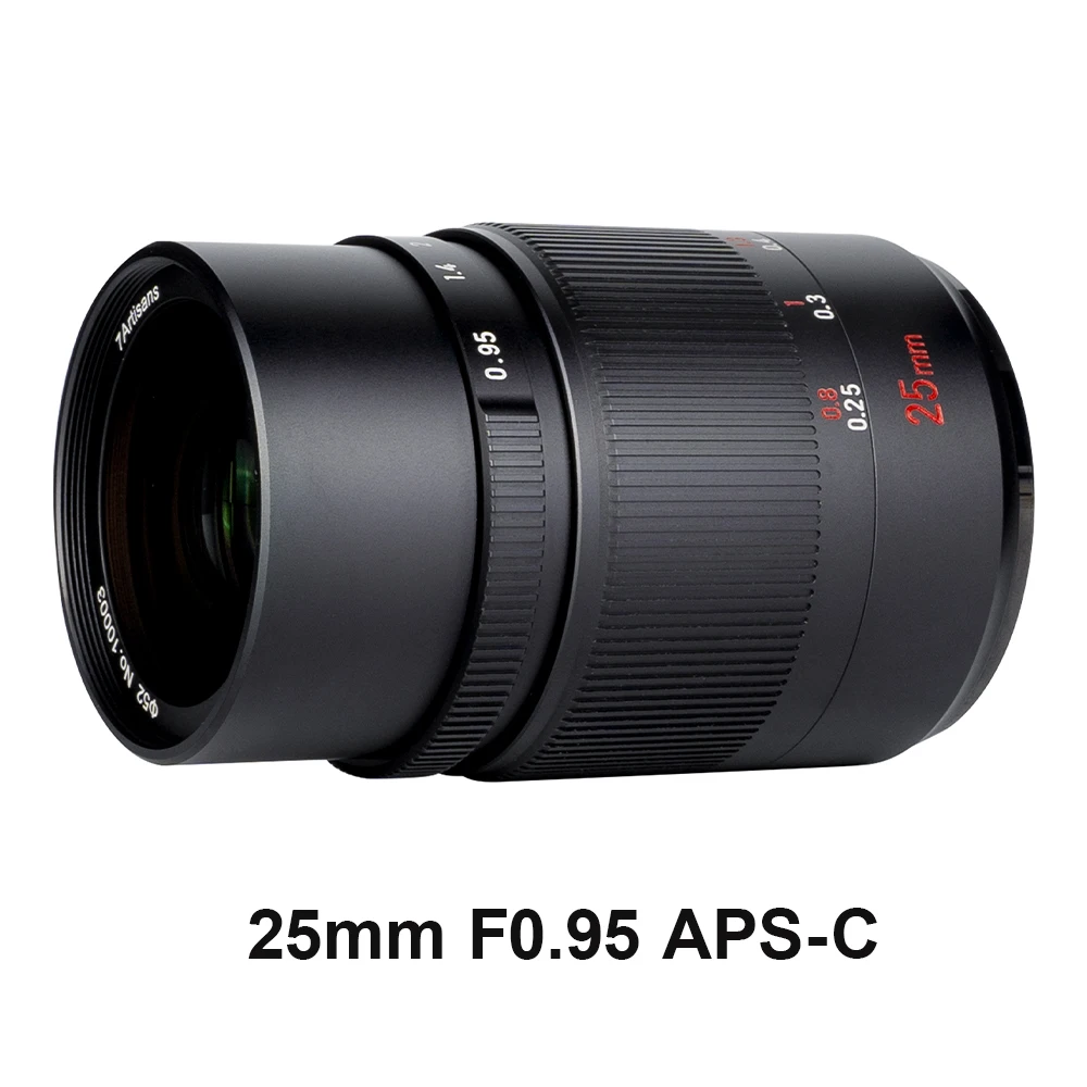 

7artisans 25 мм F0.95 широкоугольный фотообъектив с большой диафрагмой для Sony E mount Nikon Z M43 Fuji X Canon EOS-M камера