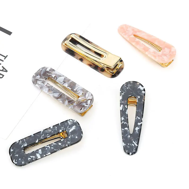 

Acetate Hair Clip Back Head Hair Grab Acrylic Broken Hair Clip Korean Word Clip Temperament Side Clip Hair Accessories 3 PCS