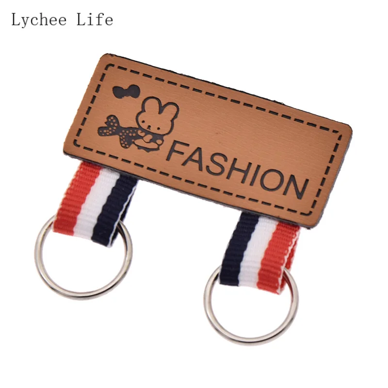 Lychee Life 8 16 шт. милый кролик кожаные этикетки ручной работы для одежды Diy материалы