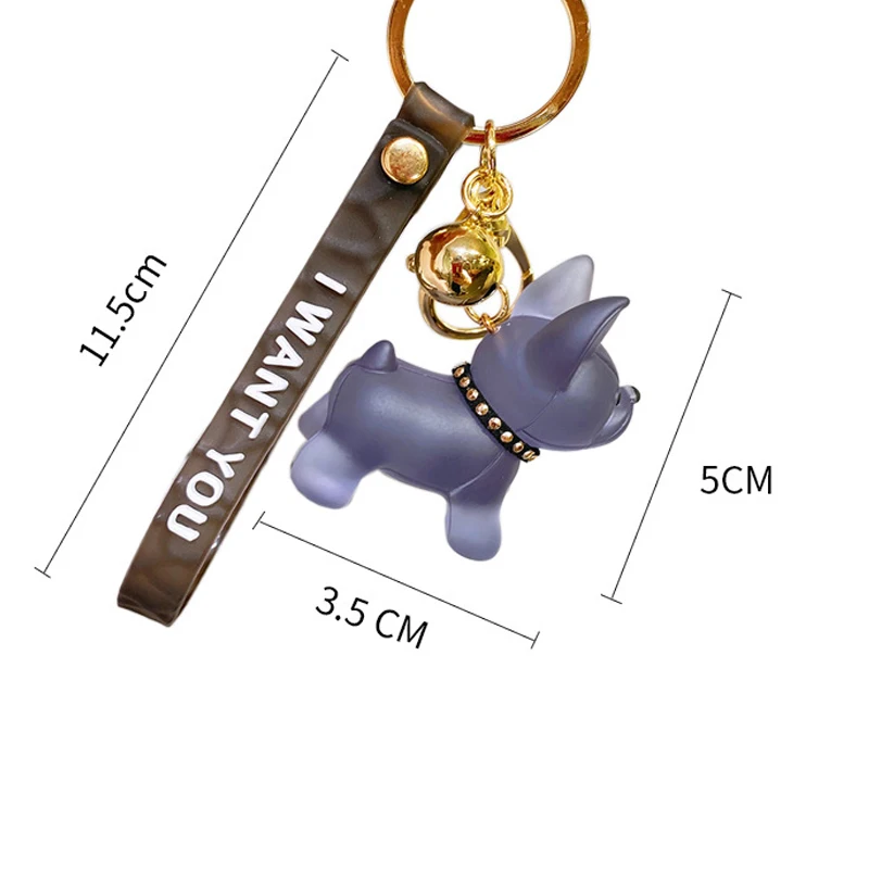 

3D Keychain Metal DIY Pendant Car Interior Nice Gift Key Chains Cartoon Cute Multicolor Keyring Women Unisex French Bulldog