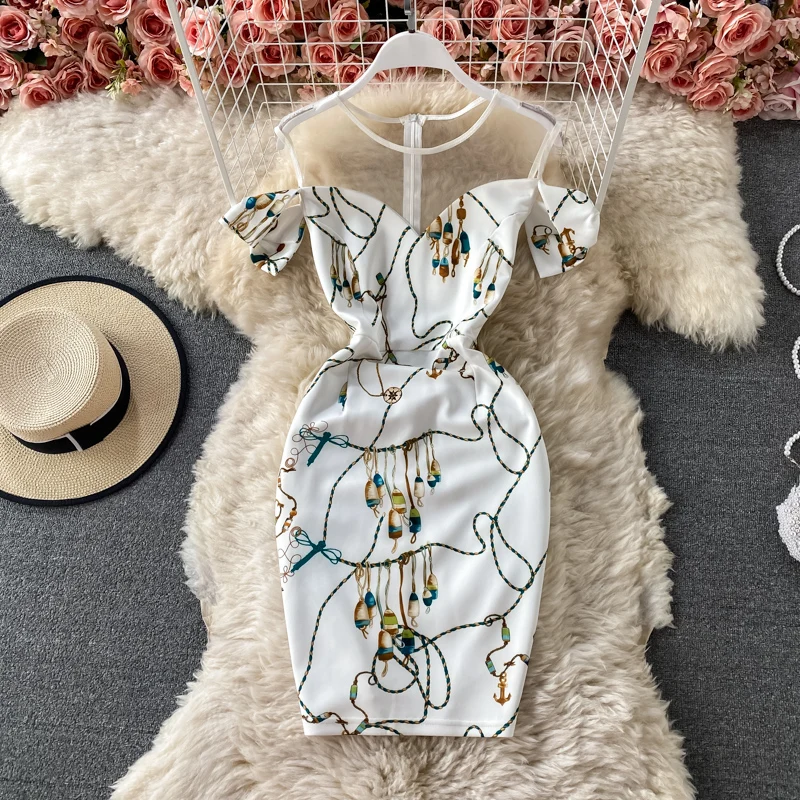 

Summer new printed bow tops women One shoulder sexy fashion Korean version tops women temperament tops for women 2021