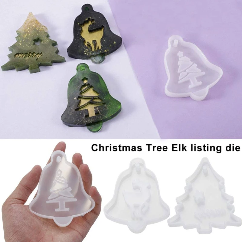

5Pcs Christmas Theme Silicone Resin Casting Mold Kit Epoxy Resin Pendant Mold