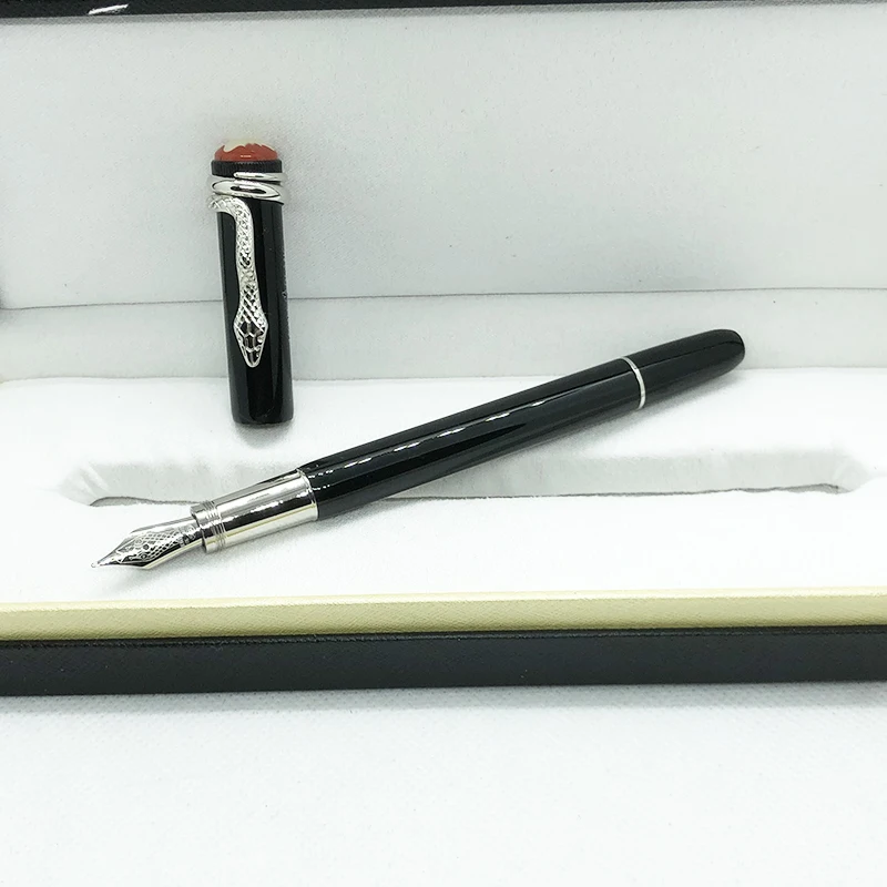 

New MB pen Snake clip red and black fountain pen Signature ink pen