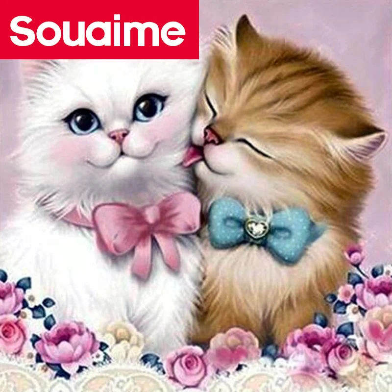Алмазная живопись полная квадратная животное кошка 5D DIY вышивка полный набор