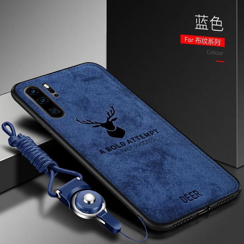 

For Huawei P30 P20 Pro Case Soft Silicone+Hard fabric Deer Slim Protective Back Cover Case for huawei P20 P30 Lite p20plus