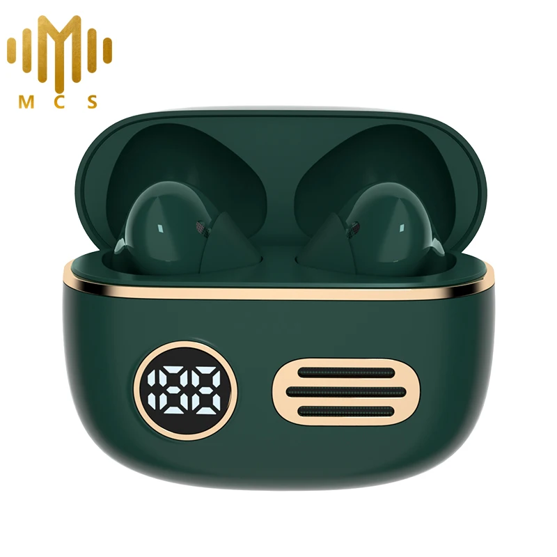 

New Retro Design True Wireless TWS Bluetooth V5.1 Earphone LED Power Display Low-latency Gaming headset Sports Earbud with Mic