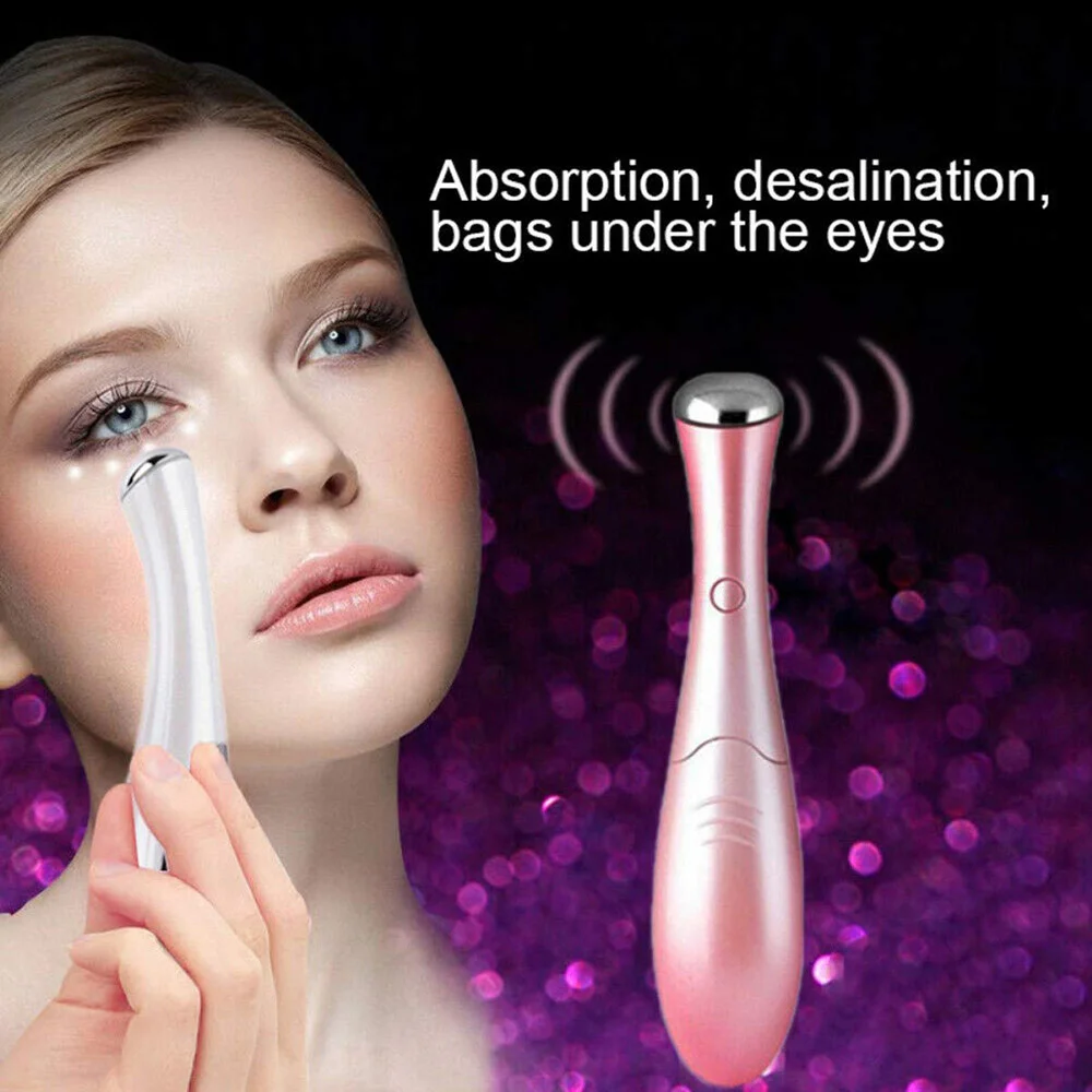 

Electric Eye Beauty Instrument Remove Dark Circles Puffiness Ion Massager Pen Vibration Massage Care Tool RF Eye Wrinkle Removal