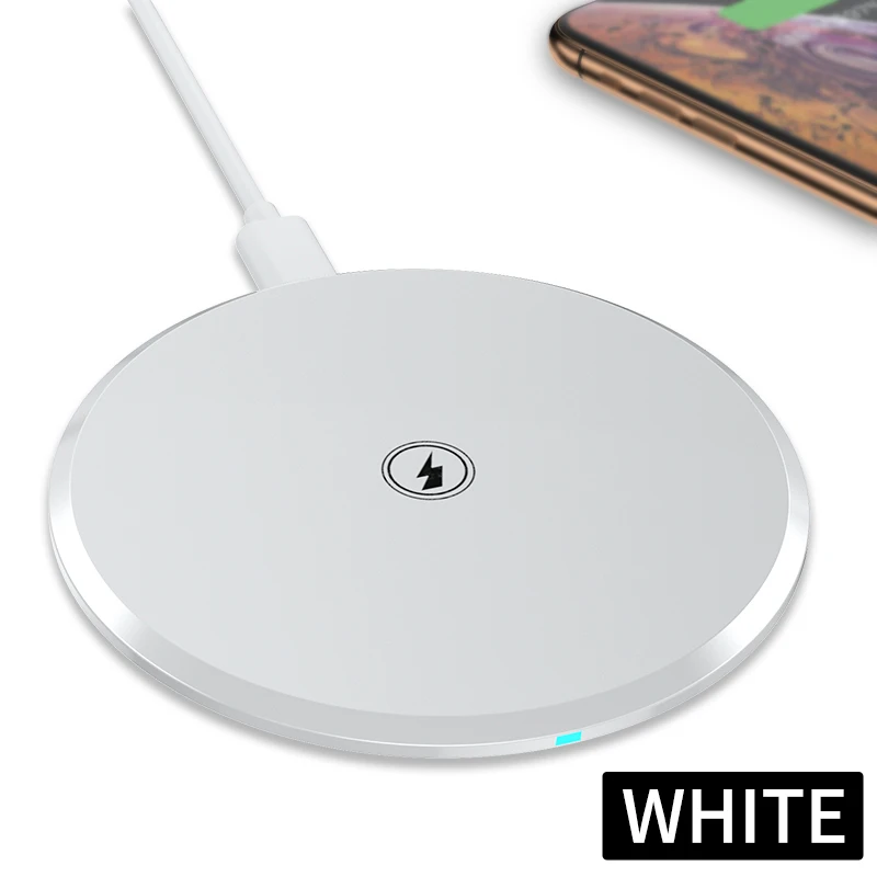 White IHaitun роскошное Беспроводное зарядное устройство Qi для быстрой зарядки для iPhone 11 Pro, беспроводное зарядное устройство для мобильного телефона, подставка для samsung S10 - Тип штекера: White