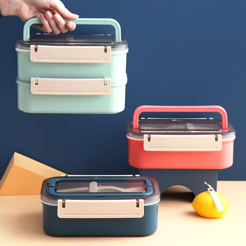 

Single/Double Layer Thermal Lunch Box Portable 304 Stainless Steel Food Carrier Container Sealed Student Heated Bento Boxes