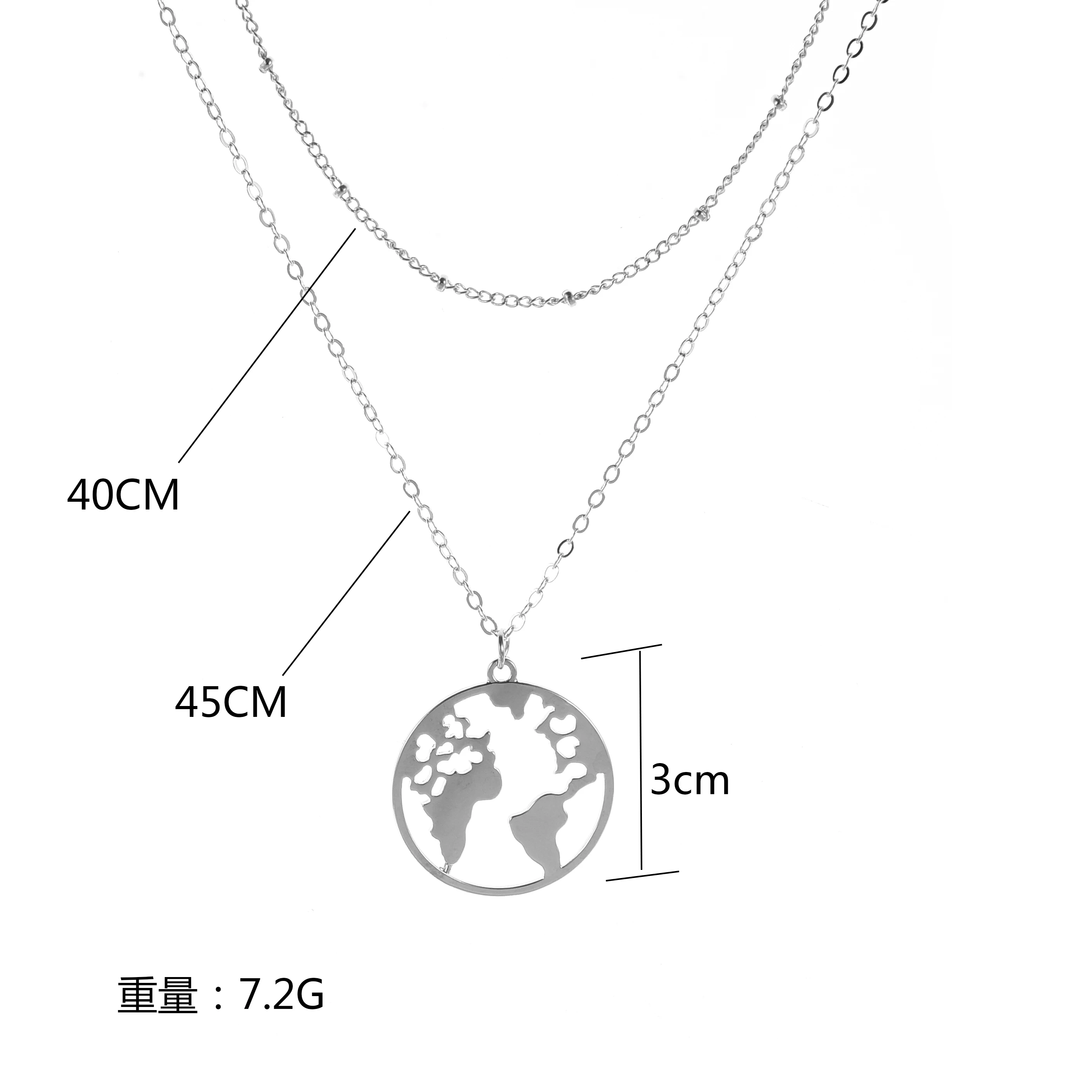 Женские Модные солнцезащитные очки в стиле ретро с луна карта мира ожерелье