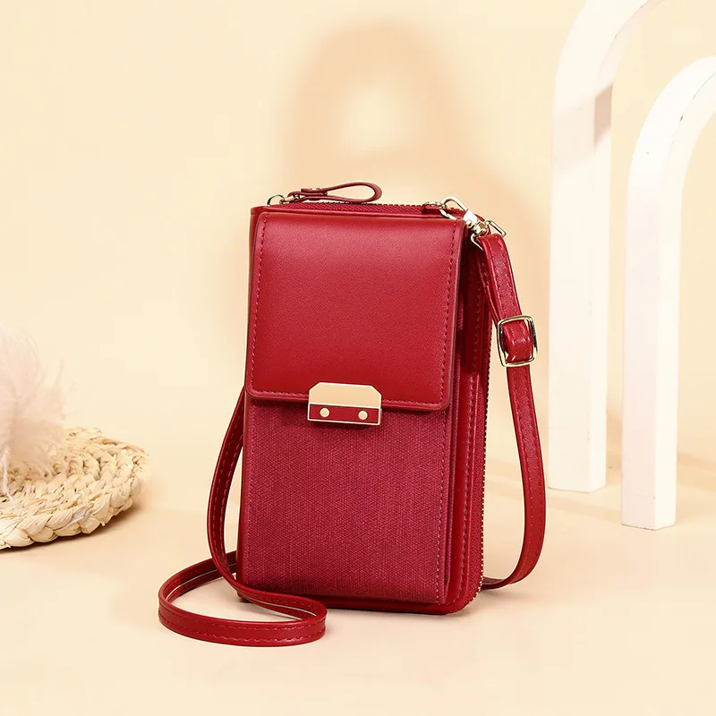 

2021 New Women's Purse Mobile Phone Bag Trend Simple Women's Single Shoulder Bag Messenger Bag Lock Small Square Bag Shape Style